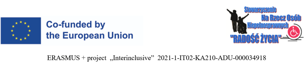 ERASMUS + project „Interinclusive” 2021-1-IT02-KA210-ADU-000034918